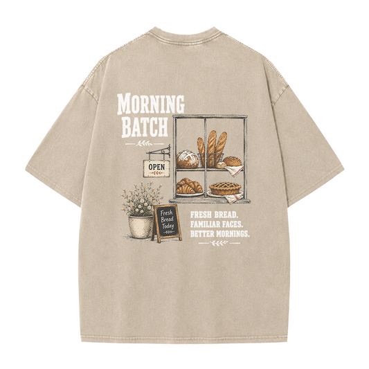 The Morning Bakery Grafik T-Shirt im Vintage-Look