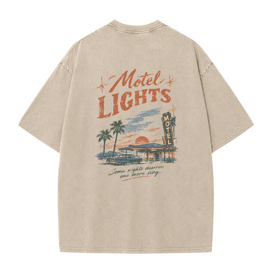 Sunset Motel Grafik Vintage Washed T-Shirt