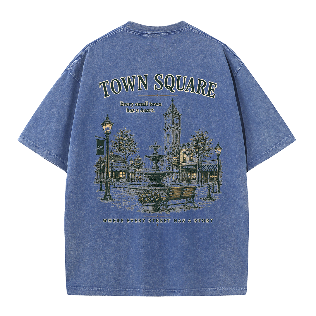 T-Shirt mit Grafik vom historischen Marktplatz im Vintage-Look