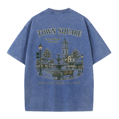 T-Shirt mit Grafik vom historischen Marktplatz im Vintage-Look