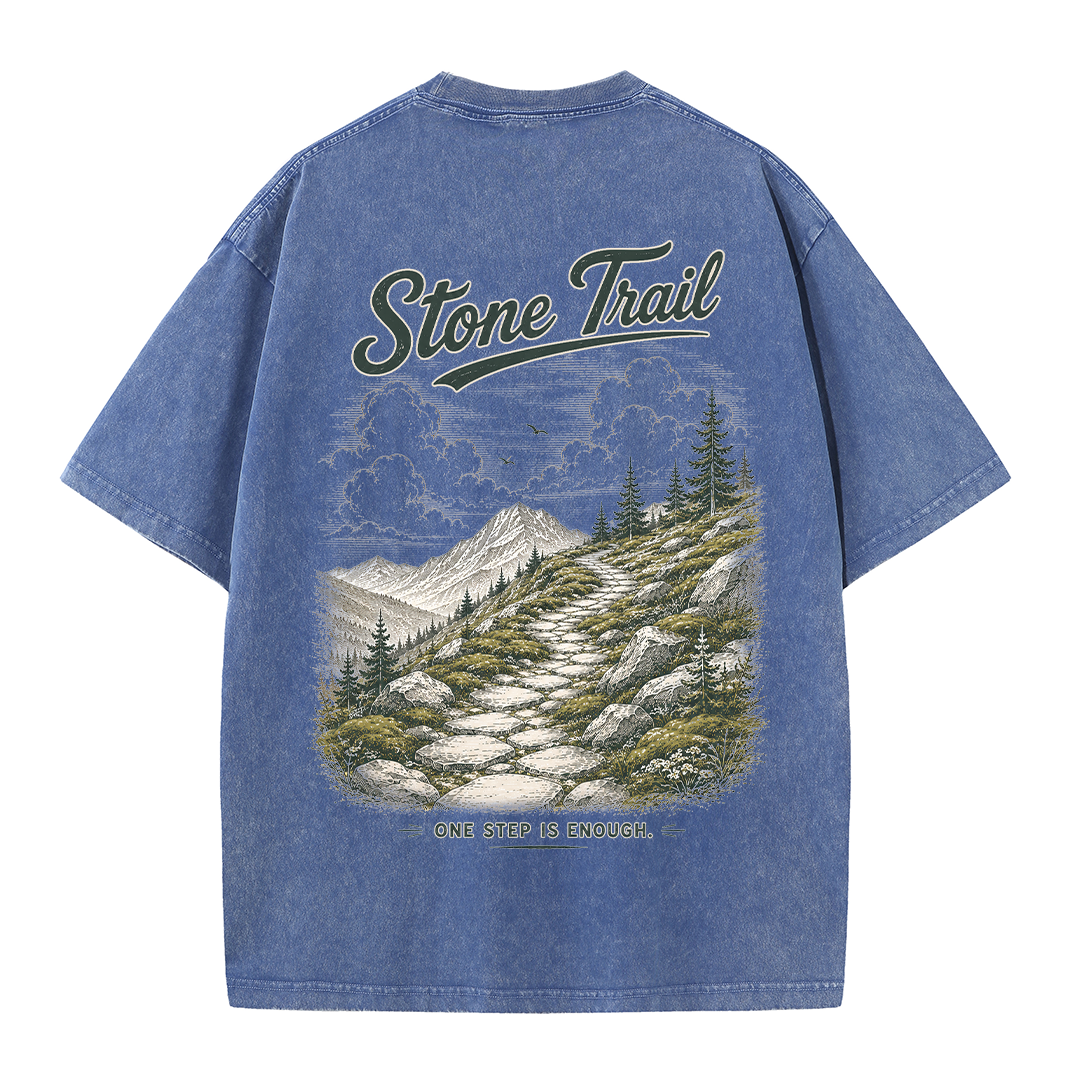 Stone Trail Beneath Quiet Peaks Vintage Washed T-Shirt
