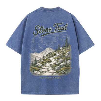 Stone Trail Beneath Quiet Peaks Vintage Washed T-Shirt
