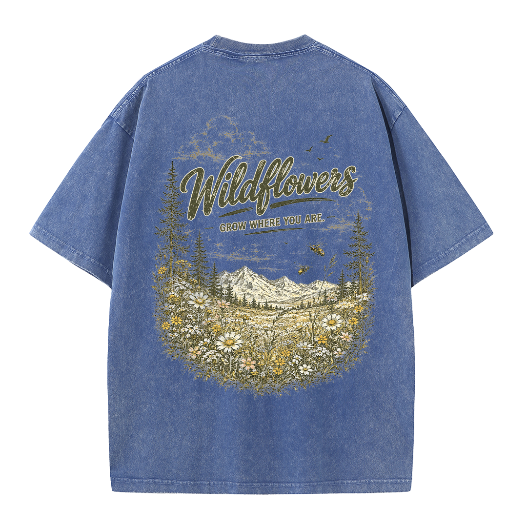 Wildflowers Beyond the Pines Vintage Washed T-Shirt