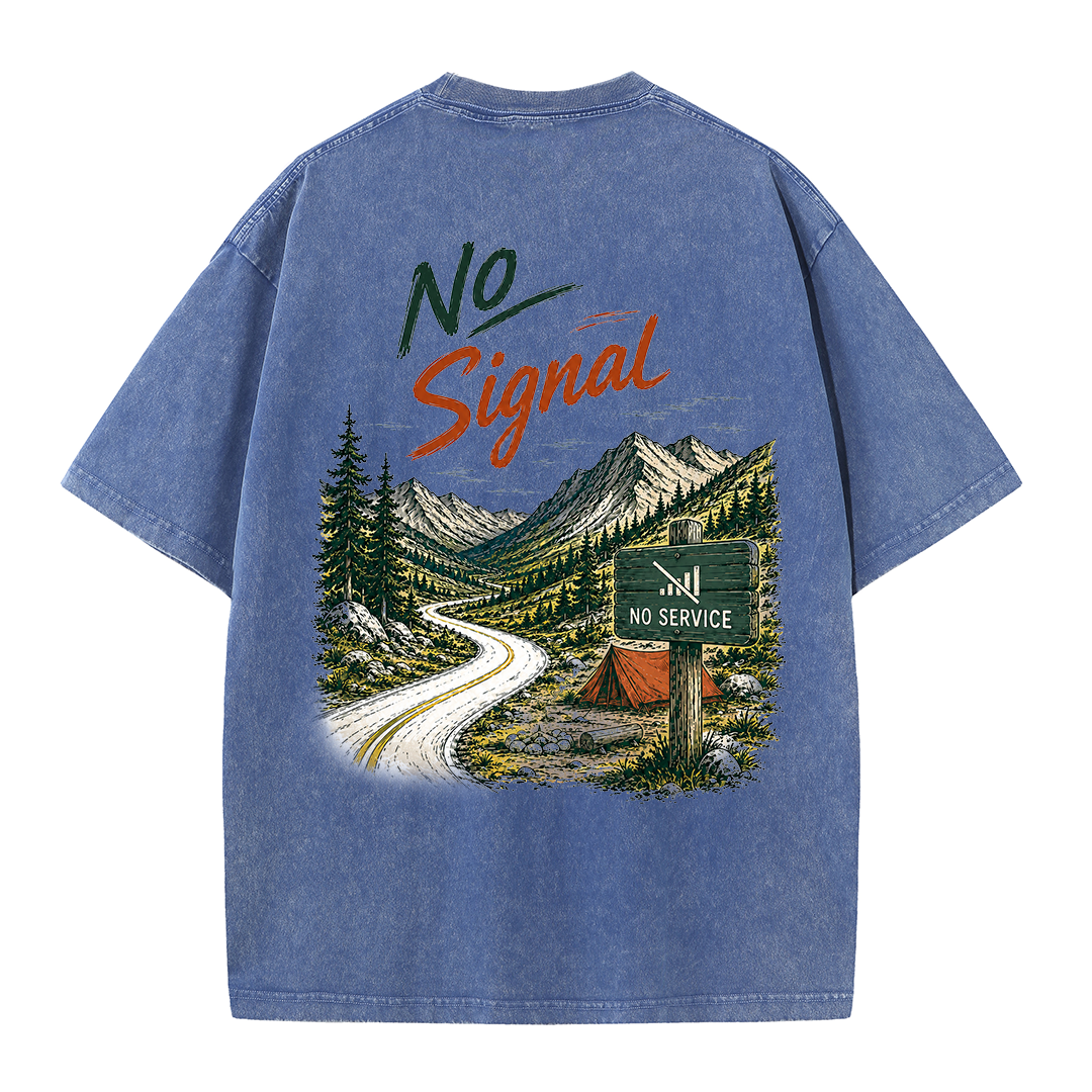 No Signal Mountain Escape Vintage Washed T-Shirt