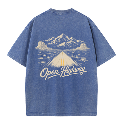 Open Highway Desert Road Vintage Washed T-Shirt