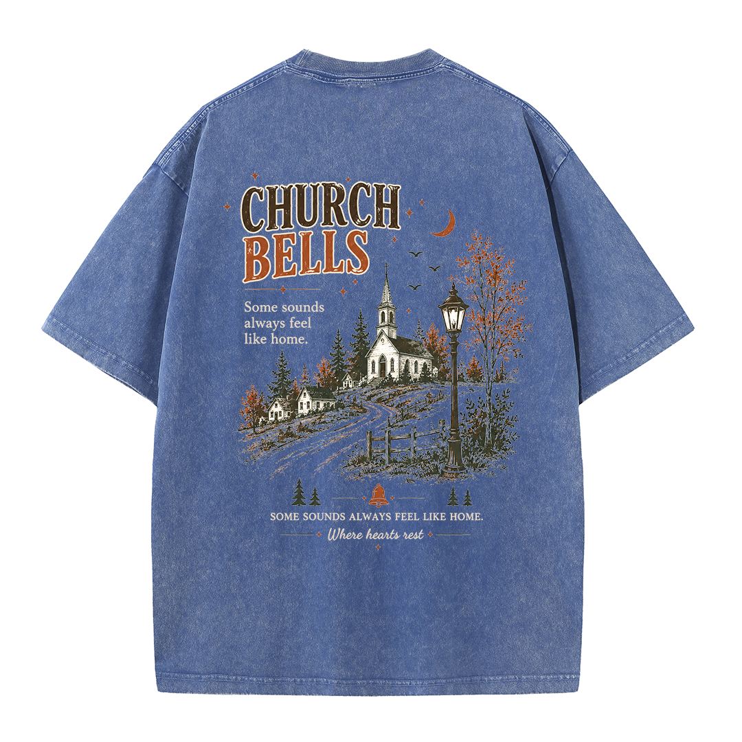 Church Bells Graphic Vintage Washed T-Shirt