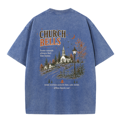 Church Bells Graphic Vintage Washed T-Shirt