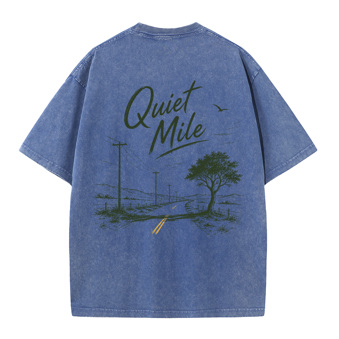 Quiet Mile Country Road Vintage Washed T-Shirt