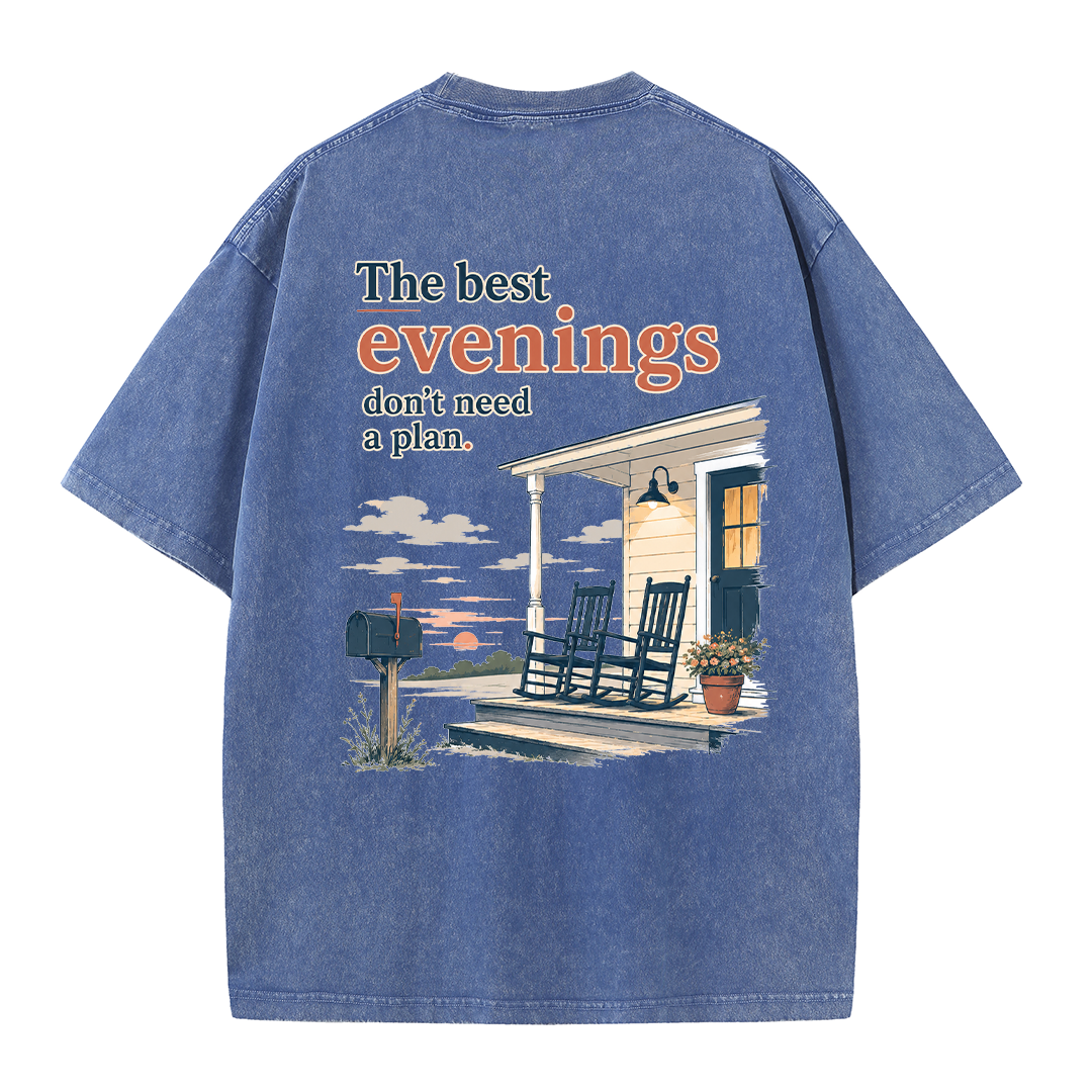 Home at Sunset Graphic Vintage Washed T-Shirt