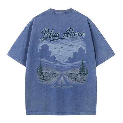 Blue Above Beyond the Horizon Vintage Washed T-Shirt