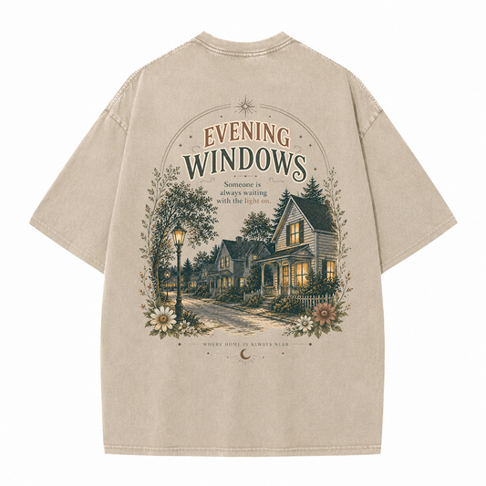 Warm Windows Grafik Vintage Washed T-Shirt
