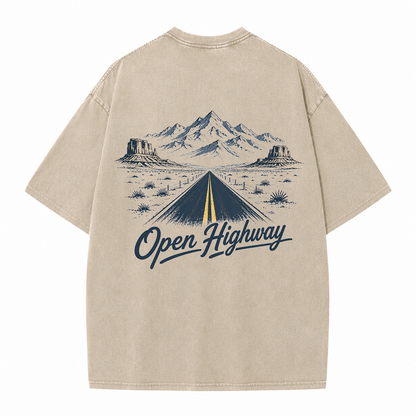 Open Highway Desert Road Vintage Washed T-Shirt