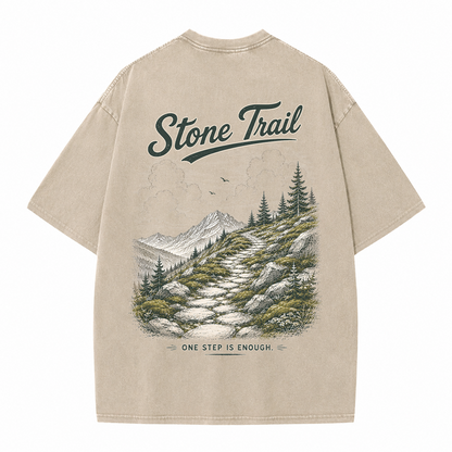 Stone Trail Beneath Quiet Peaks Vintage Washed T-Shirt