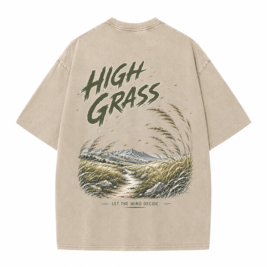 High Grass Across Quiet Fields Vintage Washed T-Shirt