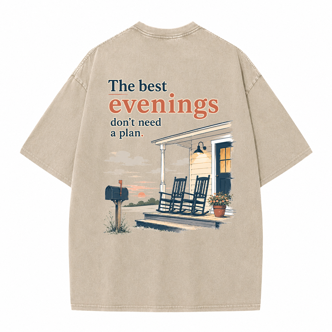 Home at Sunset Graphic Vintage Washed T-Shirt