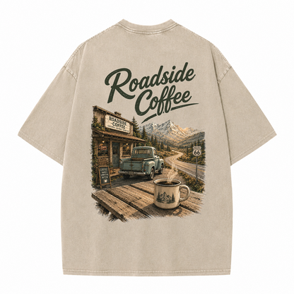 Roadside Coffee Mountain Stop Vintage Washed T-Shirt