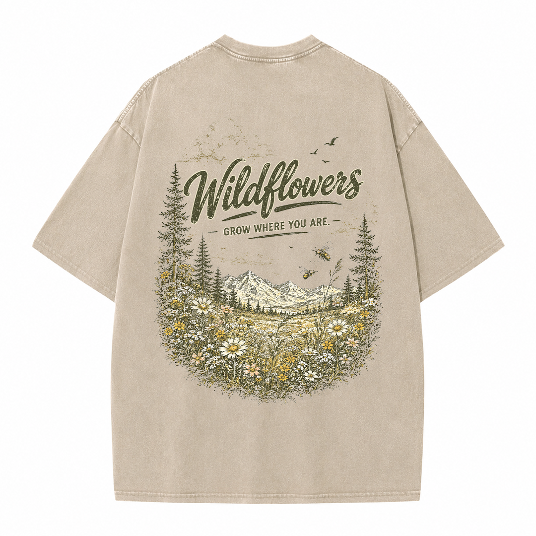 Wildflowers Beyond the Pines Vintage Washed T-Shirt