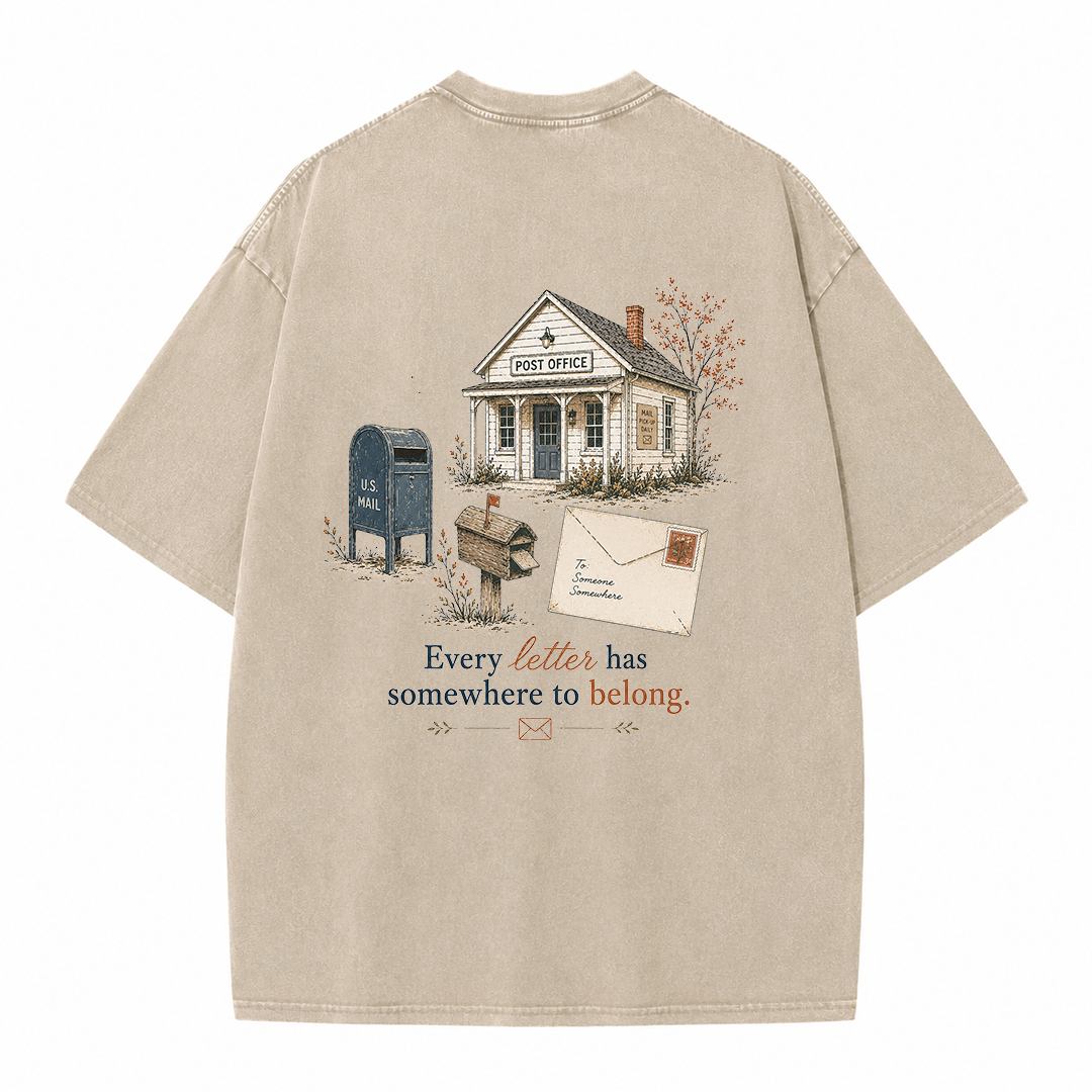 Vintage Post Office Graphic Vintage Washed T-Shirt