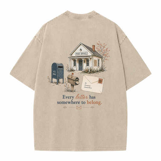 Vintage Post Office Motiv Vintage Washed T-Shirt