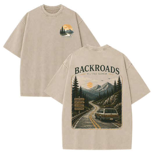 Backroads Vintage Washed Graphic T-Shirt