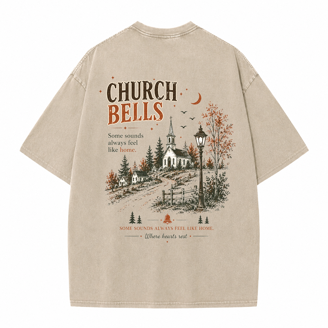 Church Bells Graphic Vintage Washed T-Shirt