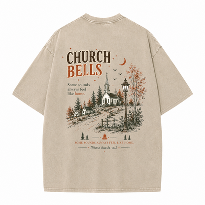 Church Bells Graphic Vintage Washed T-Shirt