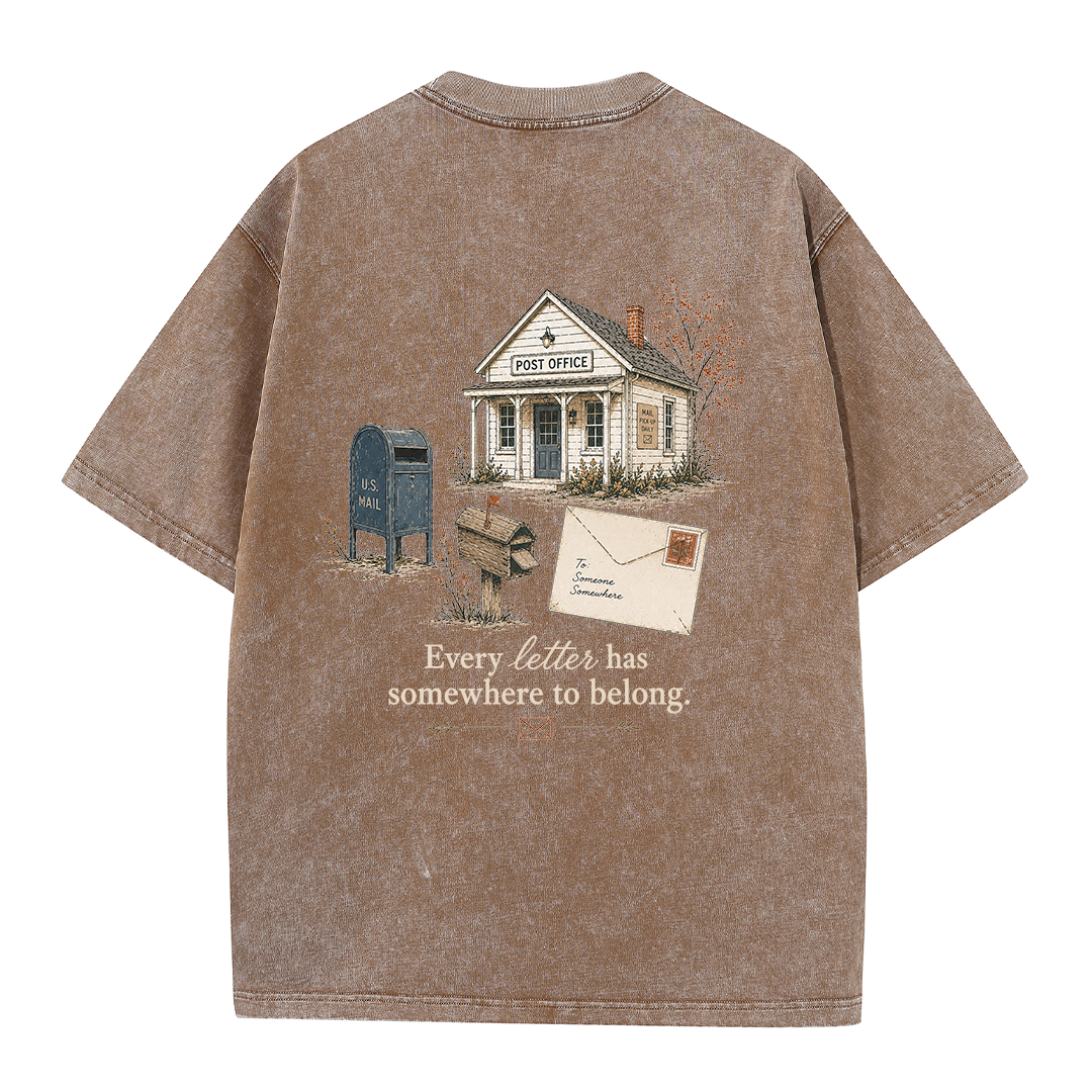 Vintage Post Office Graphic Vintage Washed T-Shirt