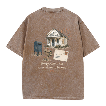 Vintage Post Office Graphic Vintage Washed T-Shirt