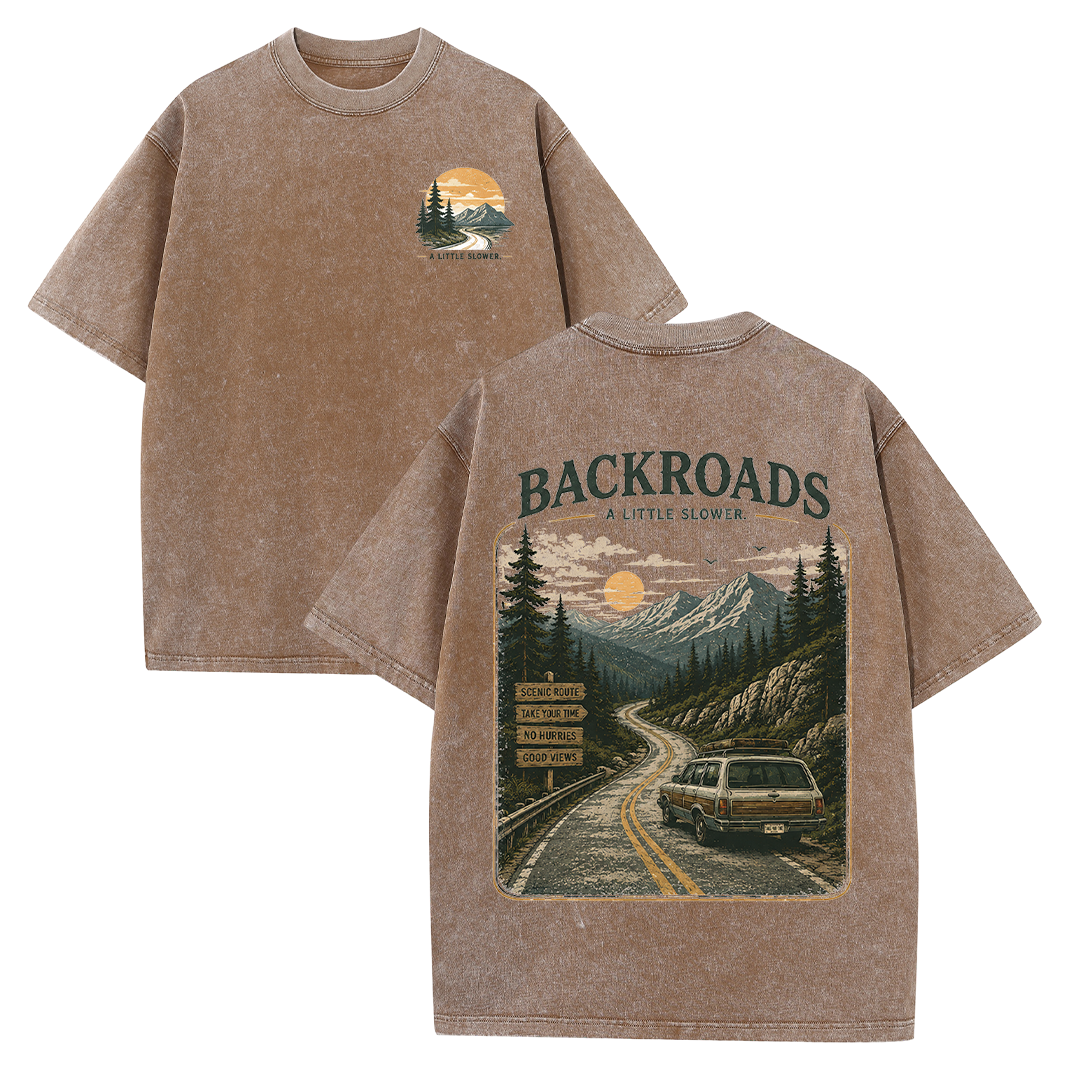 Backroads Vintage Washed Graphic T-Shirt