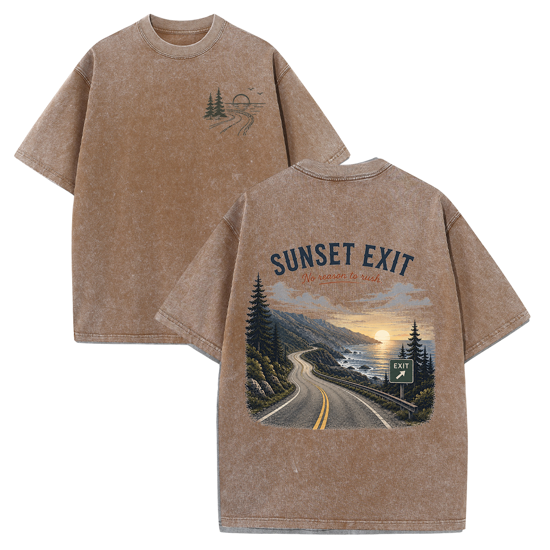 Where the Road Meets the Sunset Vintage Washed T-Shirt