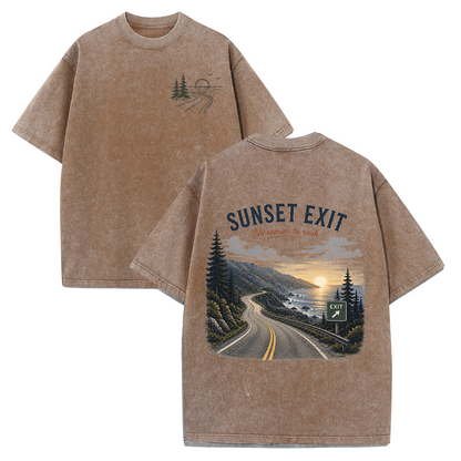 Where the Road Meets the Sunset Vintage Washed T-Shirt