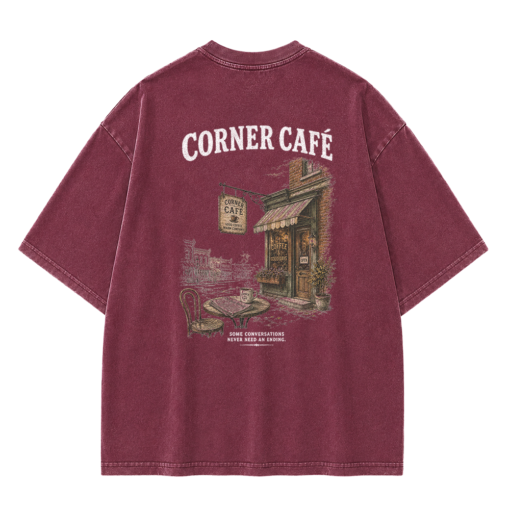 Morning Coffee Graphic Vintage Washed T-Shirt