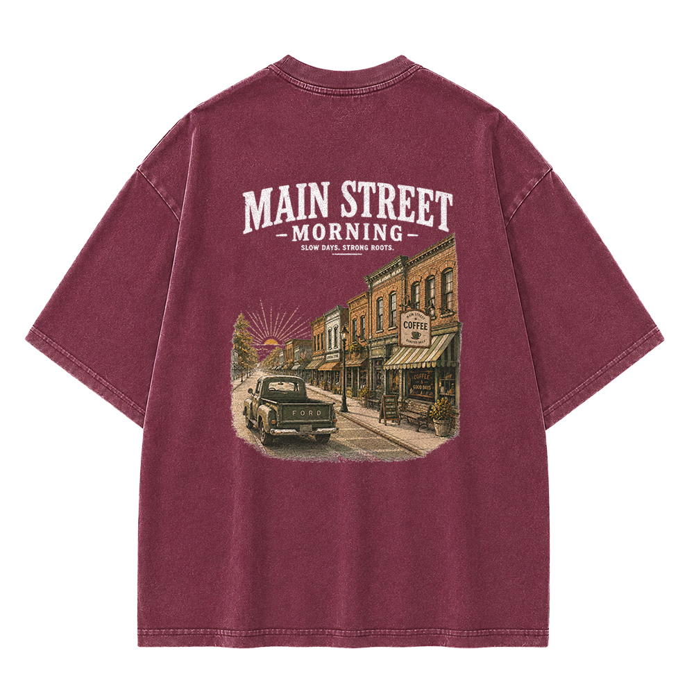 Main Street Morning Vintage Washed Graphic T-Shirt