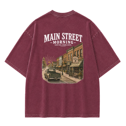 Main Street Morning Vintage Washed Graphic T-Shirt