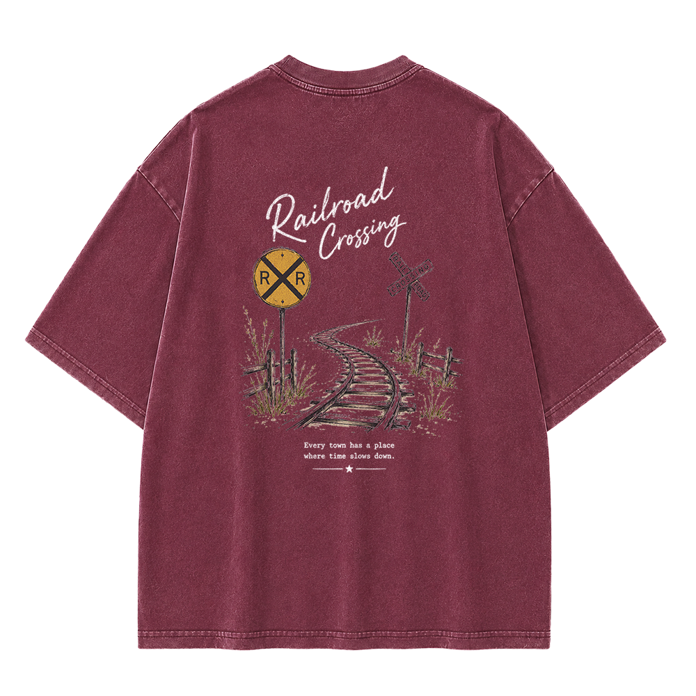 Railroad Memories Graphic Vintage Washed T-Shirt