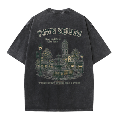 T-Shirt mit Grafik vom historischen Marktplatz im Vintage-Look
