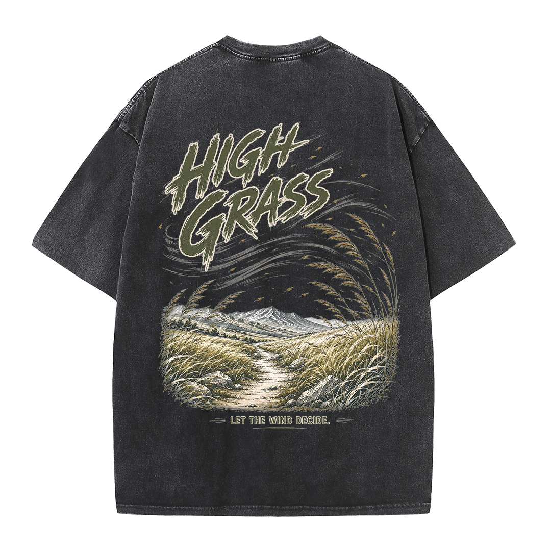 High Grass Across Quiet Fields Vintage Washed T-Shirt