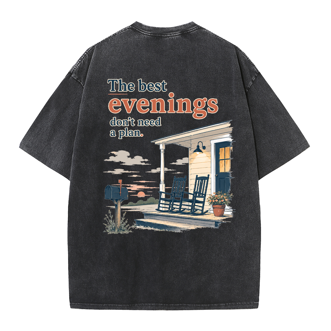 Home at Sunset Graphic Vintage Washed T-Shirt