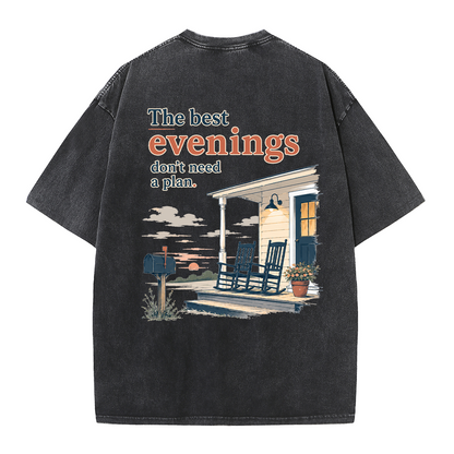 Home at Sunset Graphic Vintage Washed T-Shirt