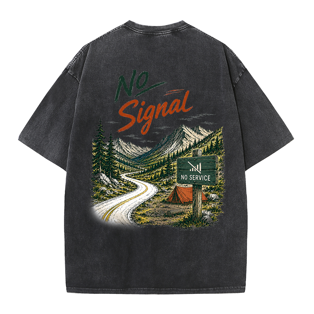 No Signal Mountain Escape Vintage Washed T-Shirt