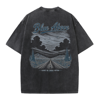 Blue Above Beyond the Horizon Vintage Washed T-Shirt