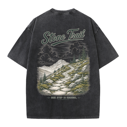 Stone Trail Beneath Quiet Peaks Vintage Washed T-Shirt