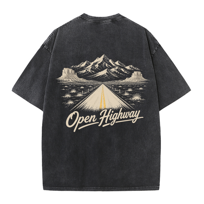 Open Highway Desert Road Vintage Washed T-Shirt
