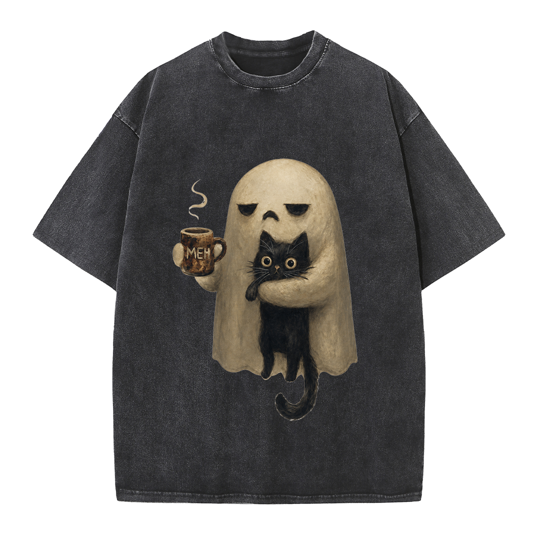 Cozy Ghost & Black Cat Tee