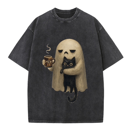 Cozy Ghost & Black Cat Tee