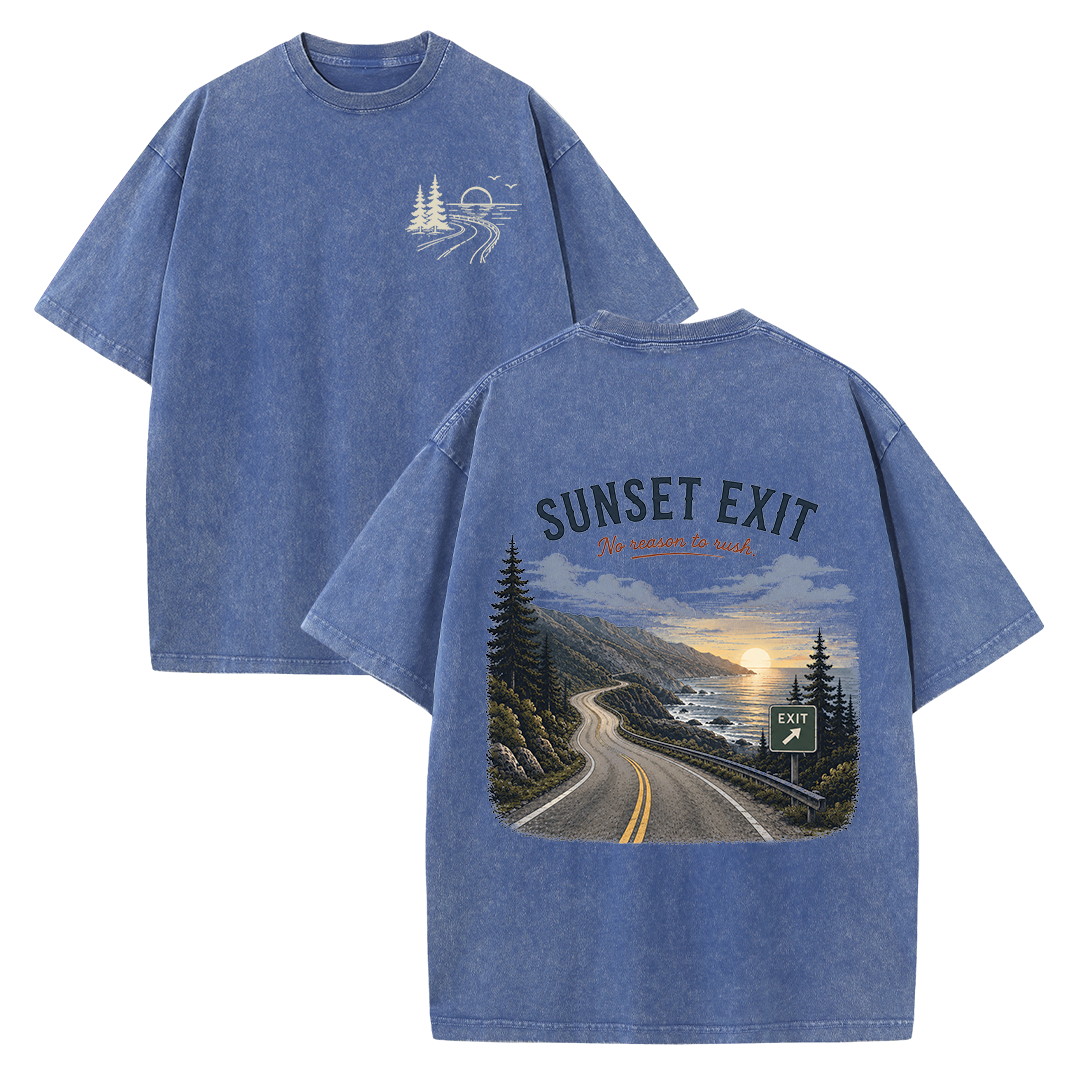Where the Road Meets the Sunset Vintage Washed T-Shirt