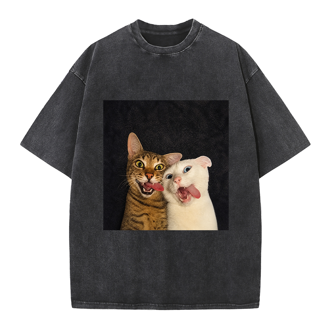 Cat And Dog Selfie Tee
