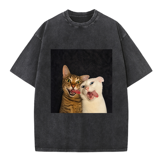 Cat And Dog Selfie Tee