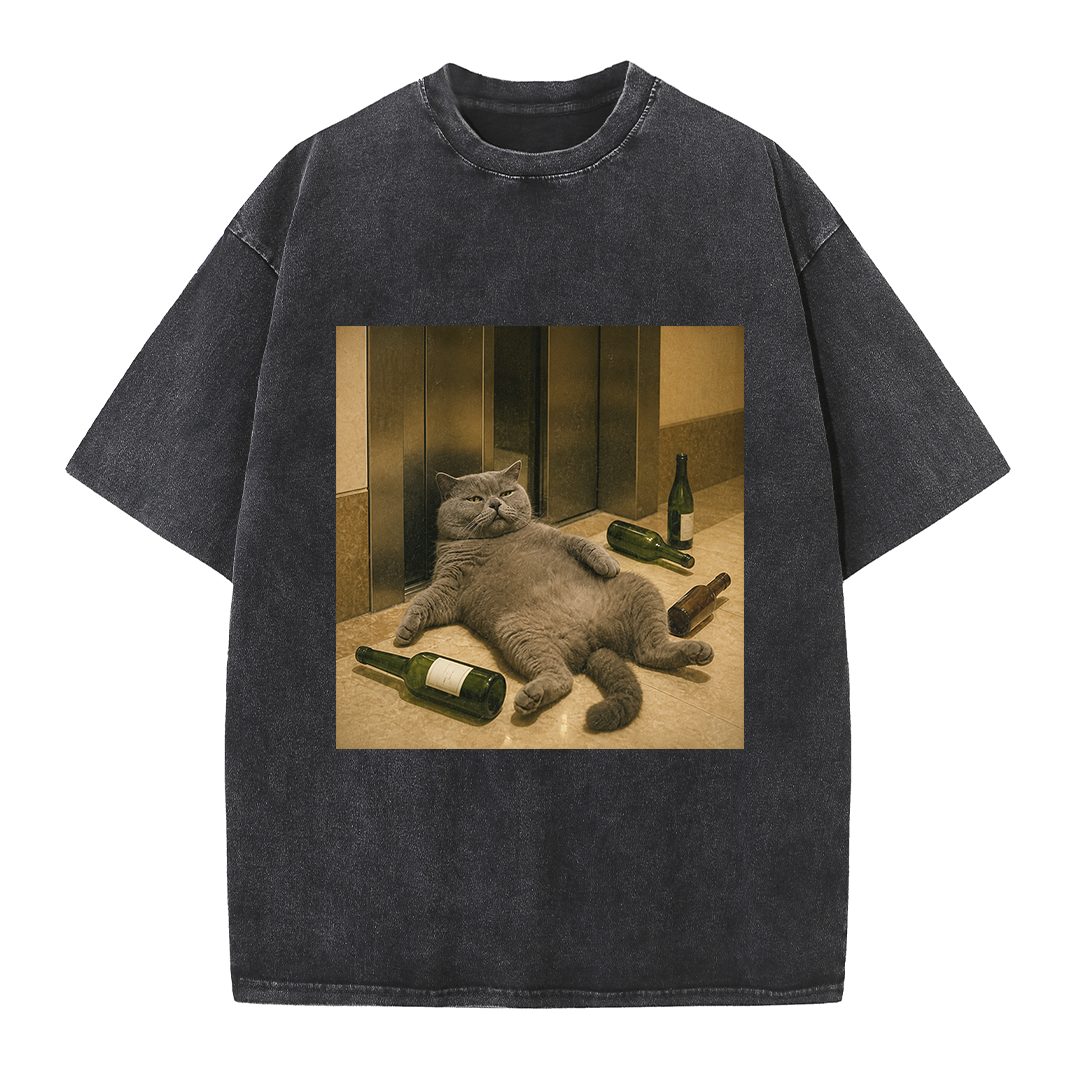 Drunk Cat After Party Tee