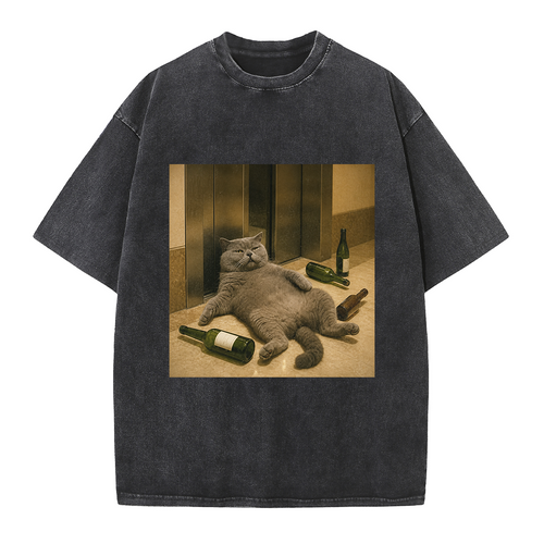 Drunk Cat After Party Tee